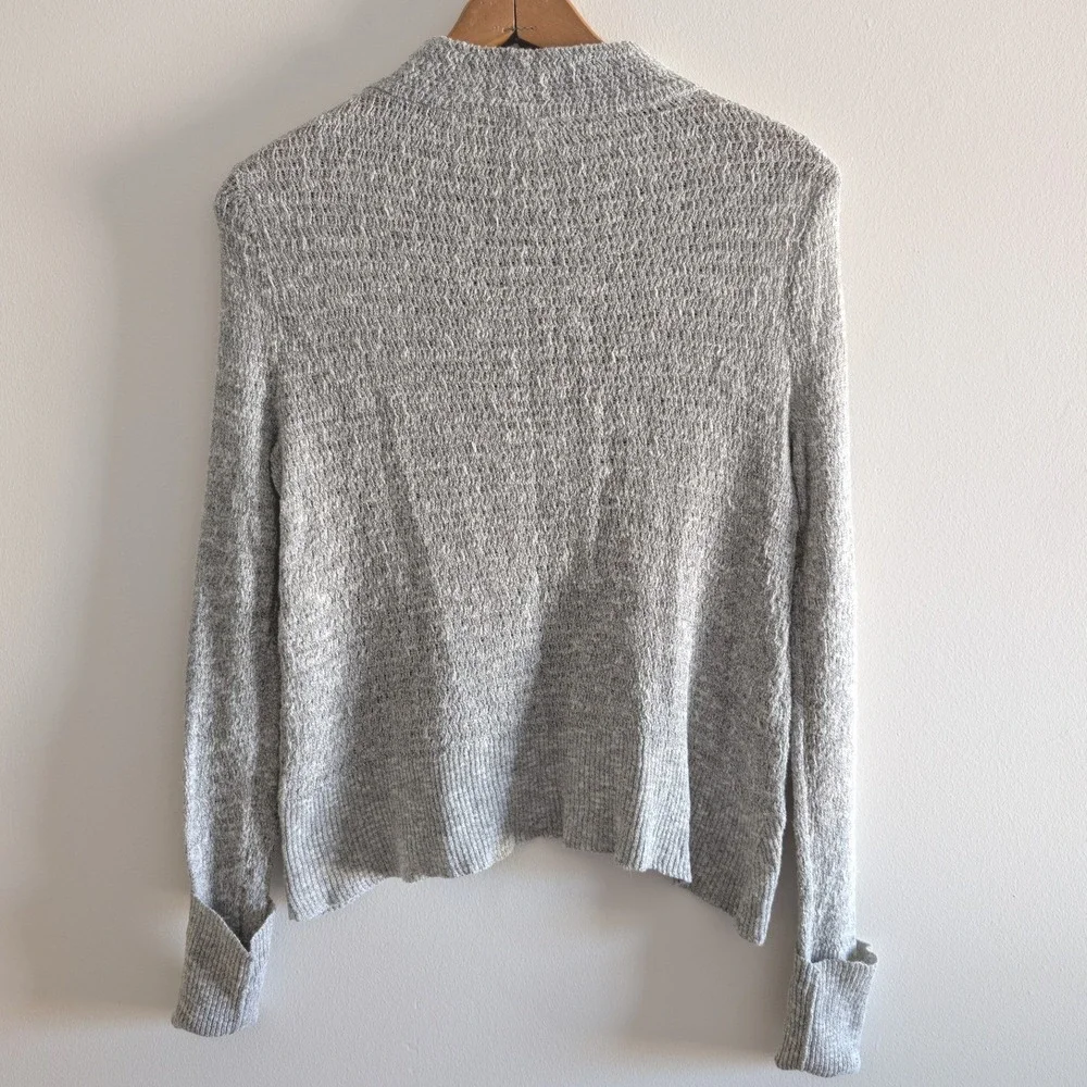 Free‎ People Grey Marled Crossover Tulip Hem Mock Neck Sweater Womens XS